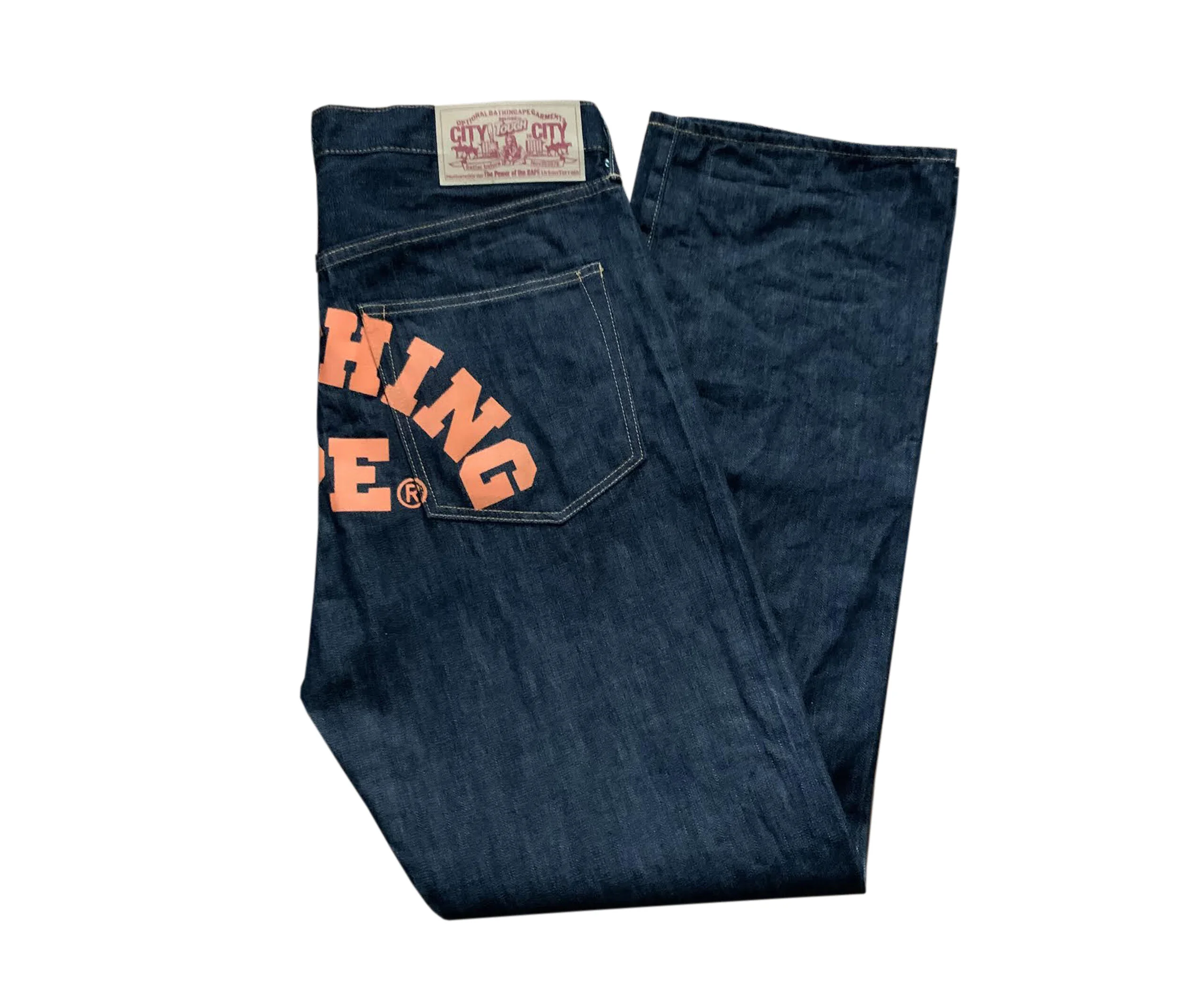 Bape Blue / Orange A Bathing Ape Jeans (Size XL) — RootsBK